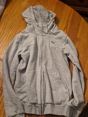 Puma Light Gray Full-Zip Hoodie